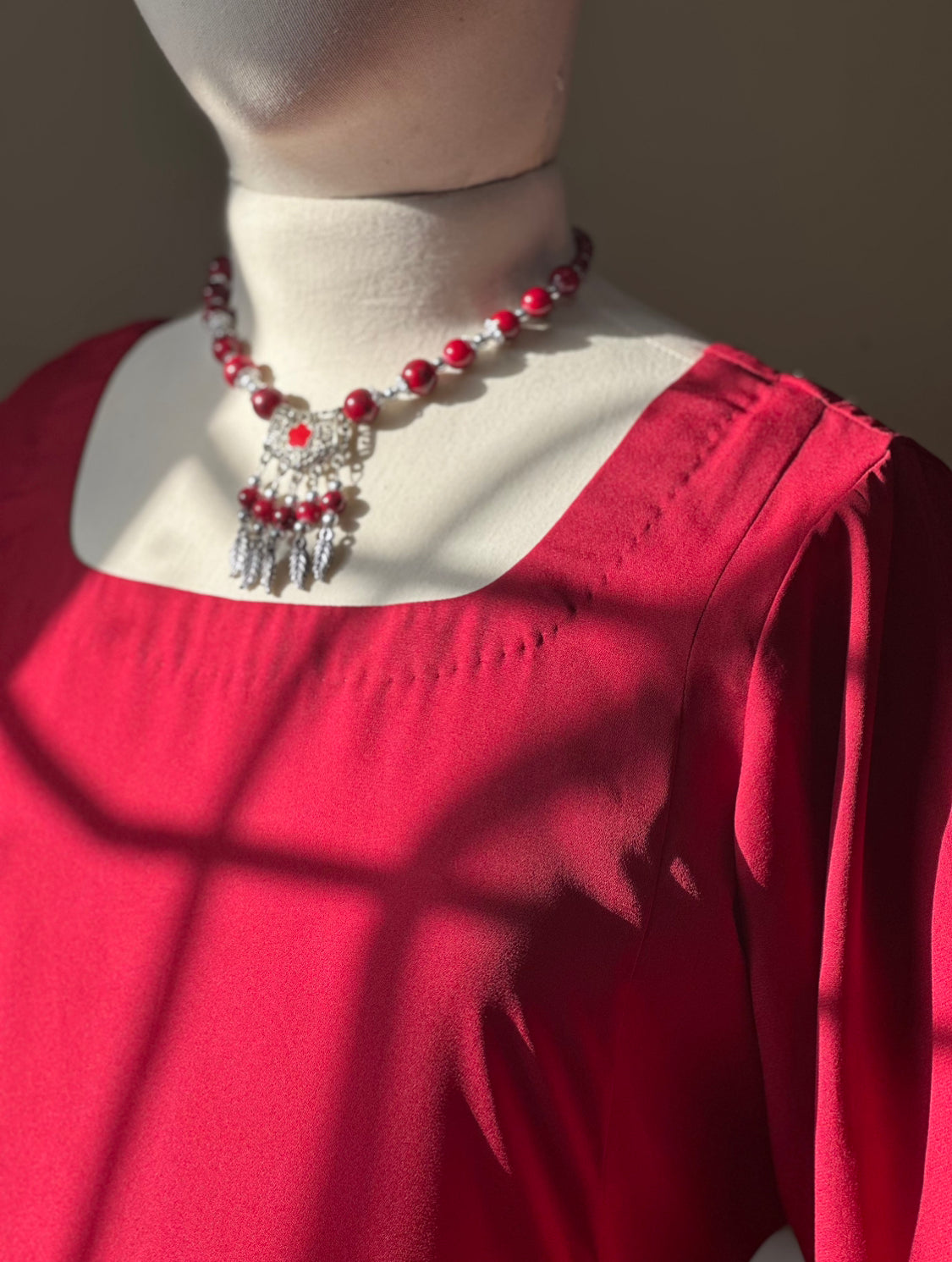 Red Formal Maxi Dress with Dupatta – Pakistani Long Frock for Women